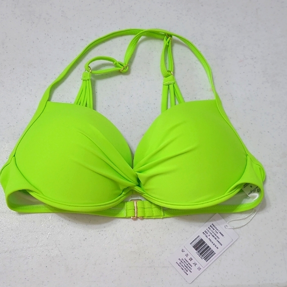 NWT Colloyes Neon Green Push-up Bikini Top size Small - Picture 1 of 8
